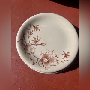 50s Vintage Set of 8 Russel Wright American Modern Floral Salad Plates